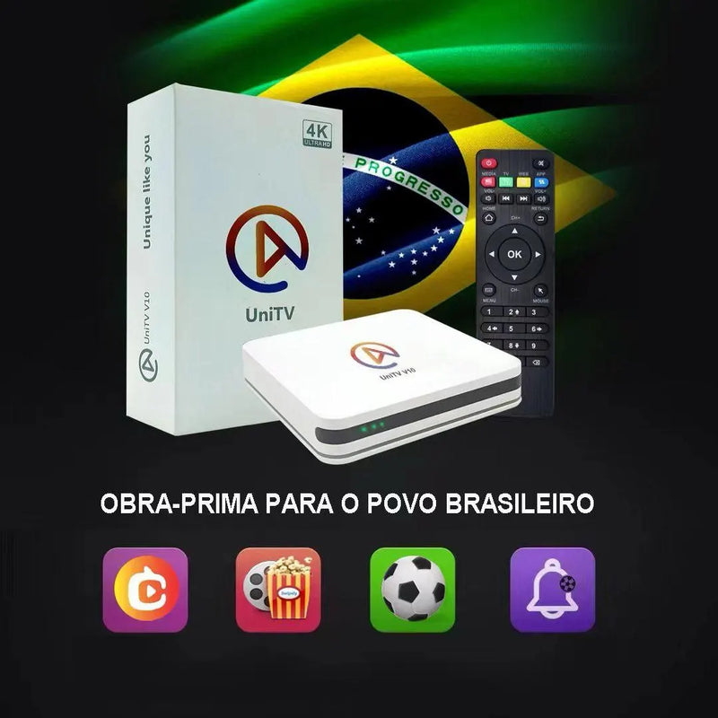 UNITV V10 Conversor de Smart Tv Box 4k Android 11 Wifi 5g Internet Tv Assista Filmes, Séries, Desenhos e Canais em 1 Só Lugar  Frete Grátis