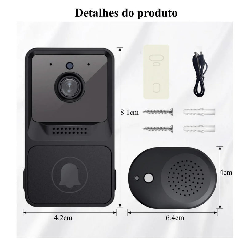 Campainha Wifi Interfone Câmera Áudio Sem Fio À Prova D'água  Frete Grátis