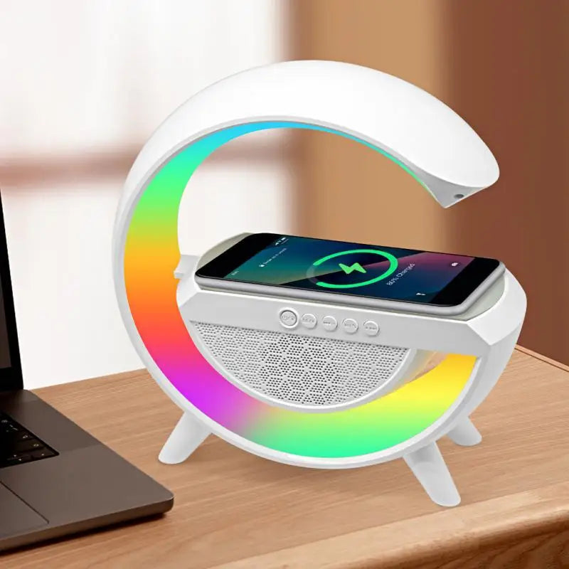 Caixa de Som G-Speaker Carregador Sem Fio Bluetooth RGB Lâmpada De Mesa LED  Frete Grátis