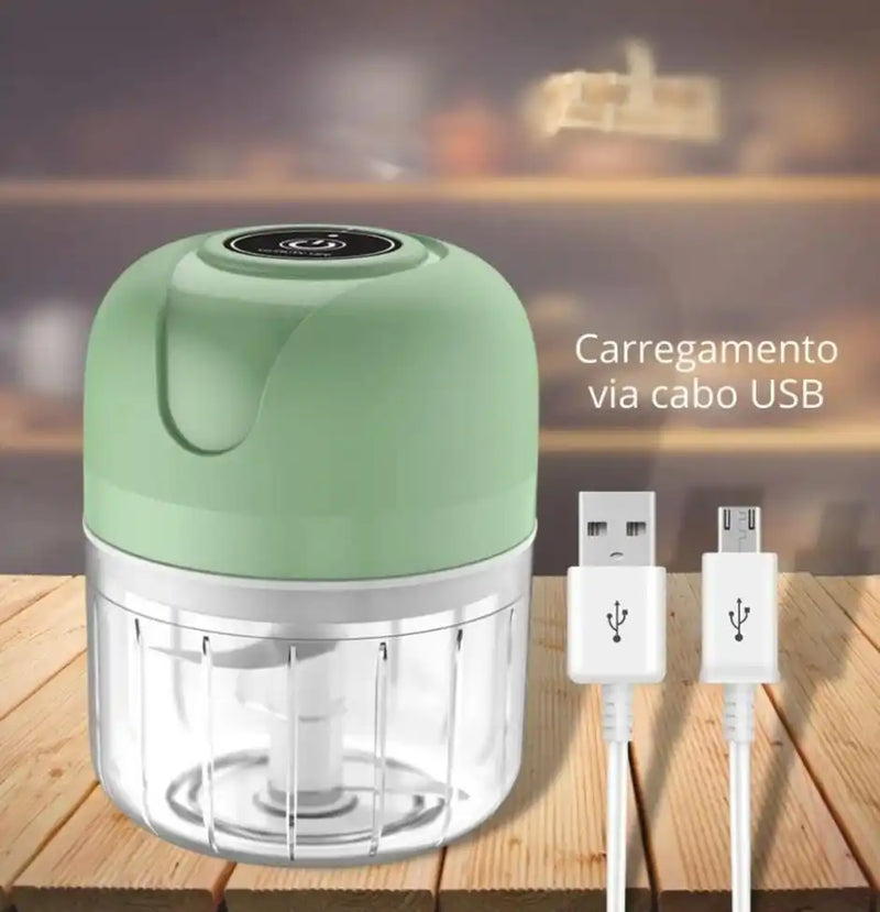 Mini Processador Triturador Elétrico 3 Laminas Recarregável USB 250ml Frete grátis