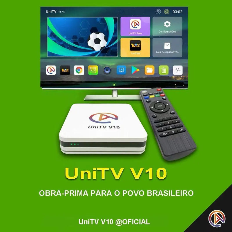 UNITV V10 Conversor de Smart Tv Box 4k Android 11 Wifi 5g Internet Tv Assista Filmes, Séries, Desenhos e Canais em 1 Só Lugar  Frete Grátis