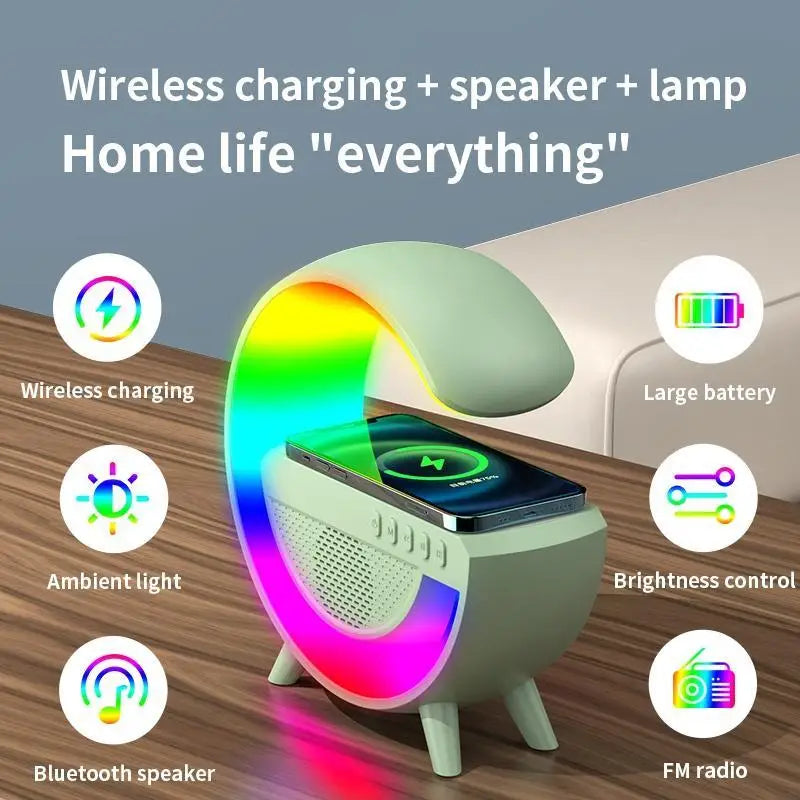 Caixa de Som G-Speaker Carregador Sem Fio Bluetooth RGB Lâmpada De Mesa LED  Frete Grátis