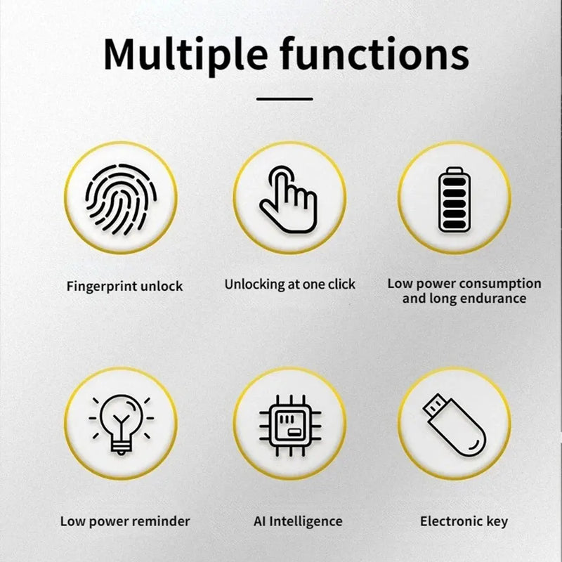 Cadeado de impressão digital USB , Bloqueio de bagagem eletrônico, Smart Biometric , Desbloqueio rápido para viagens