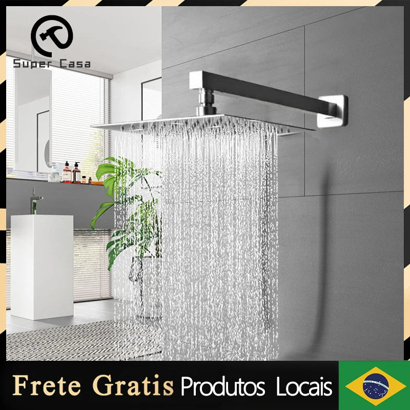 Ducha de inox quadrada Square Slim Frete Grátis